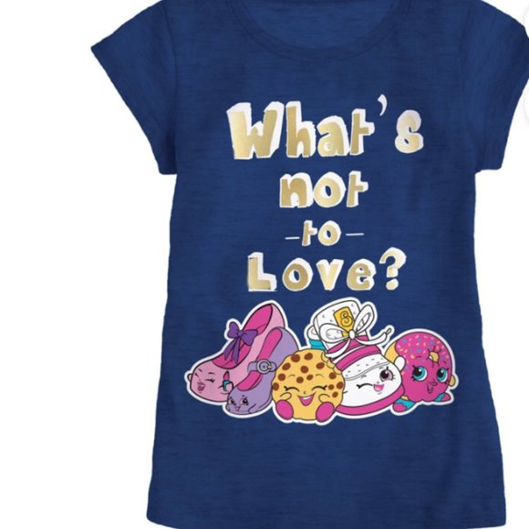 T-shirt girls new What's Not To Love size 7-8 Shopkins 50% polyester 50% cotton - Picture 1 of 1
